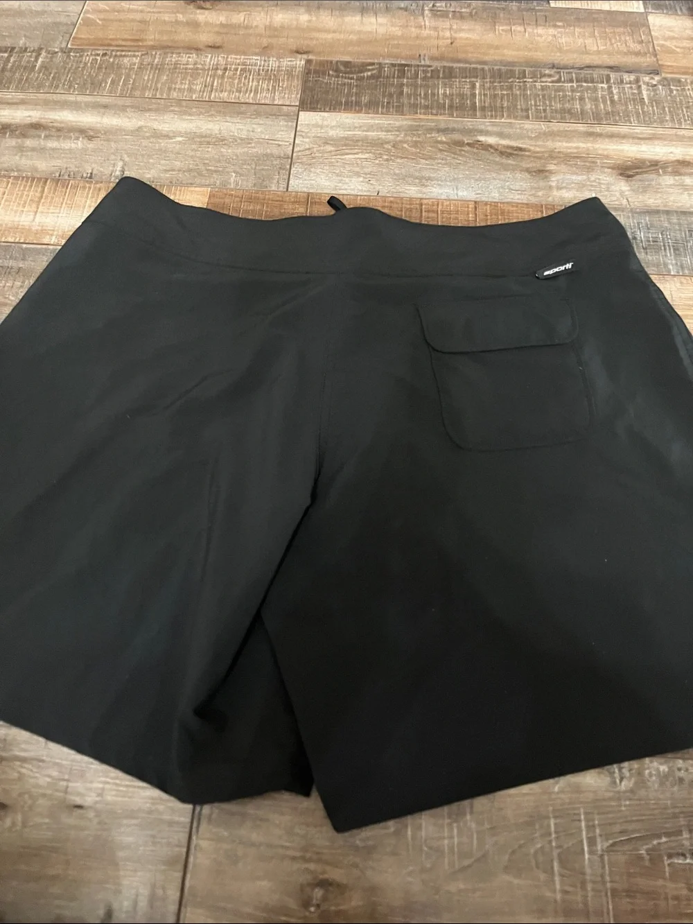 Men's Black Swim Board Shorts with Drawstring Waist